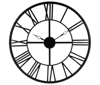 Reloj de metal negro vintage para decoración d. 69,5 x p. 4cm