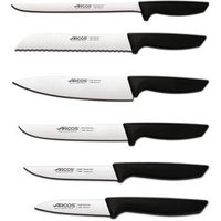 arcos juego cuchillos cocina profesionales cuchillos cocina profesional  6 pzas  cuchillos acero inoxidable arcos  mango negro  utensilios de cocina arcos  serie niza  apto lavavajillas
