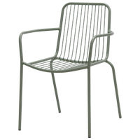 silla menorca apilable verde - fabricada en acero - apta para exterior eme mobiliario