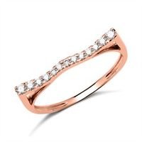 anillo 14 quilates oro rosa con 13 diamantes