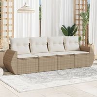 conjunto de sofas jardin con cojines 4 uds  mueble jardin mesa y sillas ratan sintetico beige cfw823933