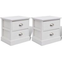 pack 2 uds mesita de noche  mesa auxiliar  mesilla francesa blanco