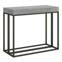 consola extensible 90x40196 cm efecto madera gris cemento hierro