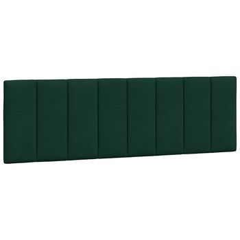 Cabecero De Cama | Panel De Cabecero | Decoración De Pared Acolchado Terciopelo Verde Oscuro 160 Cm
