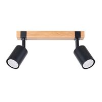 regleta domovi negro 2 luces