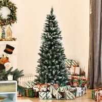 arbol de navidad artificial de acero pvc homcom o69x150 cm-verde
