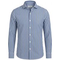 archivium camisa manga larga sr11ca nes07 linen-200 navy blue para hombre