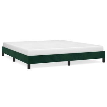Cama Matrimonial | Cama Para Adultos | Estructura De Cama De Terciopelo Verde 160x200 Cm