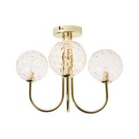 lampara de techo moderna vidrio 3 luces metal redonda colgante beige y oro anadyr