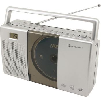 Sistema Estéreo Portátil Soundmaster RCD1185 Digital FM CD LCD Gris