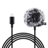 microfono puluz pu425 usb-c omnidireccional con clip y cable de 15 m