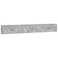 muebles para tv de pared 3 uds gris hormigon 100x345x40 cm vidaxl