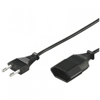 Goobay Cable de Alimentación para Extensión CEE 7/16 2m Negro
