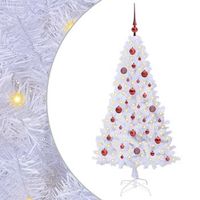 arbol de navidad artificial blanco 150 cm pvc y acero vidaxl