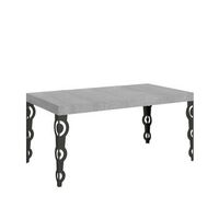 mesa extensible 90x120224 cm karamay premium estructura de cemento antracita