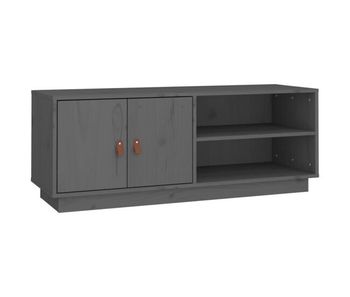 Mueble de tv de madera maciza de pino gris 105x34x40 cm