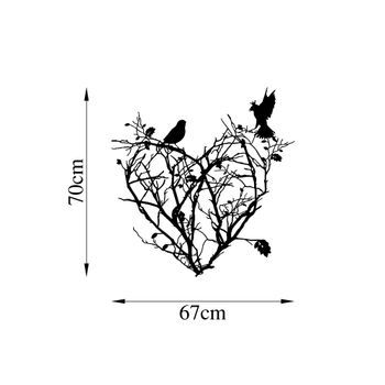 Decoración Pared De Metal Bush Hearth-468 Negro 67x70 Cm