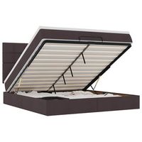estructura cama otomana colchon tela marron oscuro 160x200 cm vidaxl