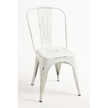 Pack 6 Sillas Torix Vintage De Acero Reforzado 86*36*48 Cm - Blanco Vintage