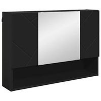 armario con espejo negro 80 x 17 x 55 cm madera de ingenieria vidaxl