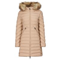 superdry abrigo de plumas fuji hooded mid fausse fourrure para mujer