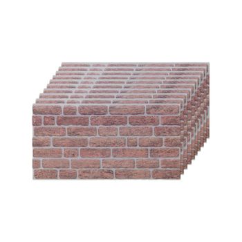 Set de 10 paneles decorativos ladrillo clásico rojo 100x50cm (5 m2)