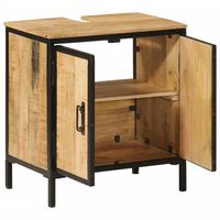 mueble de bano  armario de bano madera maciza de mango y hierro 55x35x60 cm