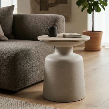 Mesa de centro de metal blanca cm ø 40x47