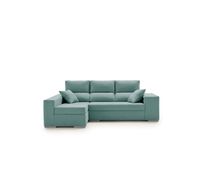 sofa chaiselongue con gran puff esmeralda turquesa izquierda