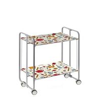 carrito auxiliar plegable bauhaus con ruedas r armazon metalico gris 2 niveles 4 posiciones ajustables53