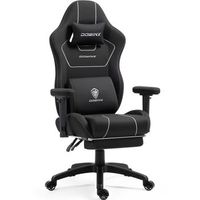 dowinx silla gaming ergonomica con reposapies y masaje lumbar respaldo regulable color negro