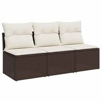 sofa de jardin con cojines 3 plazas  sofa de exterior ratan sintetico marron