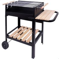 barbacoa de carbon portatil doble parrilla regulable 1005x40x885 cm negro