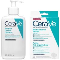 cerave breakout sos routine cerave blemish control cleanser face wash  blemish barrier patches pack of 22