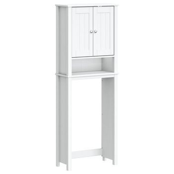 Mueble Para Inodoro Berg Madera Maciza Blanco 60x27x164,5 Cm Vidaxl