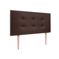 cabecero de polipiel capitone 110x115cm con patas camas 105 - chocolate