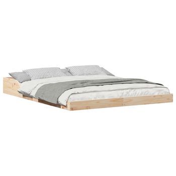 Cama Matrimonial | Cama Para Adulto | Estructura De Cama Marrón 160 X 210 Cm Madera De Pino Macizo