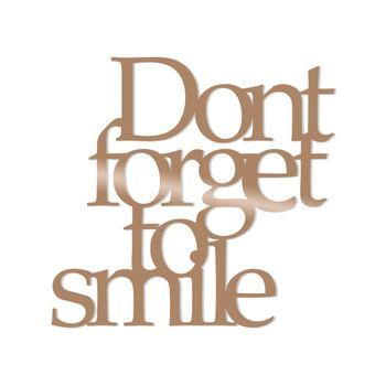 Decoración Pared De Metal Dont Forget To Smıle Cobre 70x67 Cm