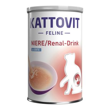 Kattovit Drink Renal bebida para gatos - 24 x 135 ml, con pato - Pack ahorro