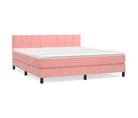 cama box spring con colchon terciopelo rosa 180x200 cm bloques con cuadros