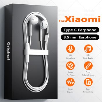 Auriculares con cable originales tipo C para Xiaomi 17 15 14 Pro, auriculares Ultra de 3,5mm para Redmi Poco, Huawei, Samsung, accesorios para auriculares