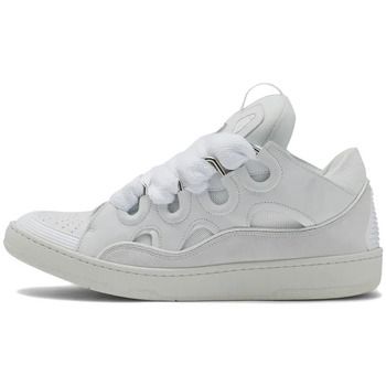 Lanvin Zapatillas Curb Leather Sneakers White para mujer