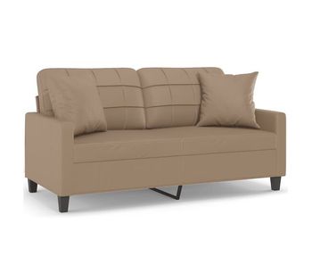 Vidaxl sofá de 2 plazas con cojines cuero sintético capuchino 140 cm