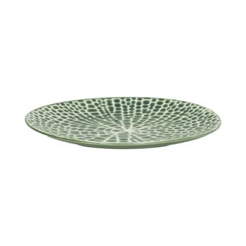 Plato de postre de porcelana verde