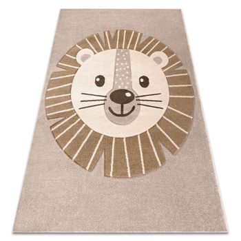 Alfombra Kiddo 4424 Beige / Crema, León Animales De Safari Para Niño 160x220 Cm