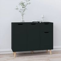 vidaxl aparador de madera de ingenieria negro 90x30x72 cm