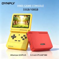 powkiddy v90s consola de juegos portatil retro con pantalla ips de 35 pulgadas y 640480 funcion de vibracion a133plus regalos para ninos