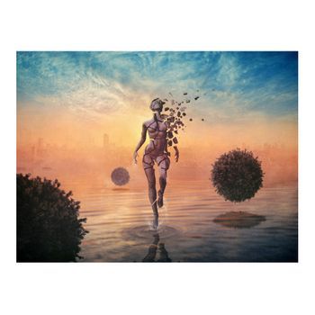 Papel Pintado 3d - Caminando Por El Agua (200x154 Cm)