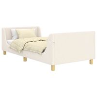 cama individual  cama para ninos con cabecero crema 90 x 190 cm tela de oveja