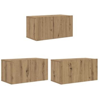 Conjunto De Mueble De Tv 3 Pcs Marrón 60 X 30 X 30 Cm Vidaxl